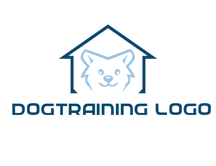 dog face inside house logo