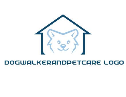 dog face inside house logo