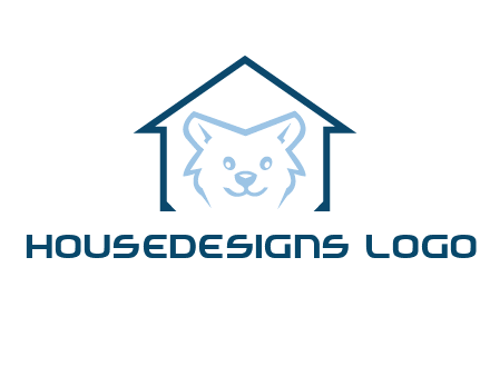 dog face inside house logo