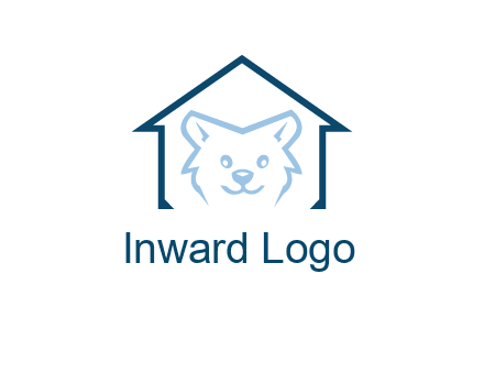 dog face inside house logo