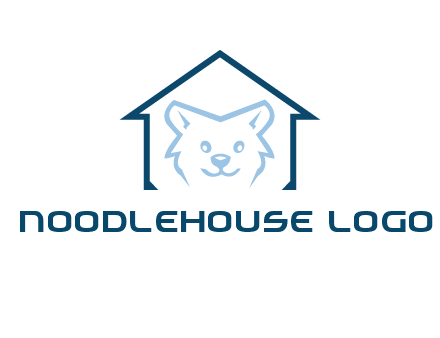 dog face inside house logo