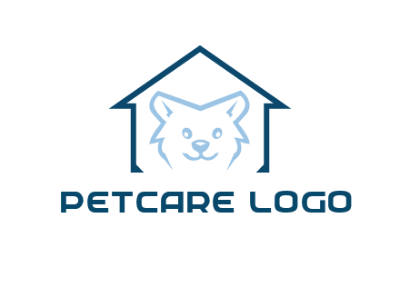 dog face inside house logo