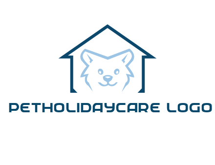 dog face inside house logo