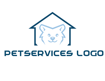 dog face inside house logo