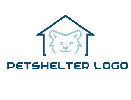 dog face inside house logo