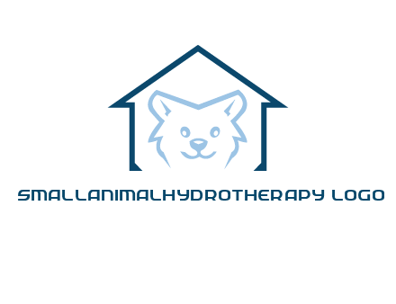 dog face inside house logo