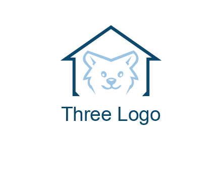 dog face inside house logo