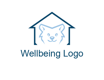 dog face inside house logo