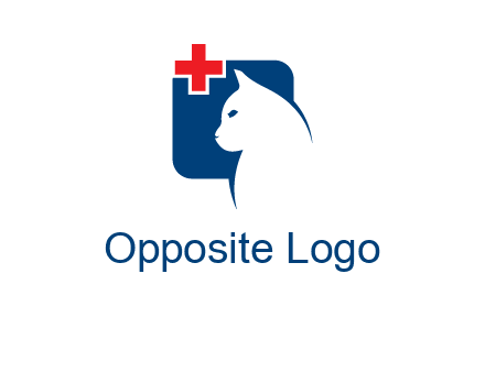 cat with medical plus symbol logo