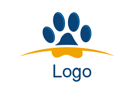 swoosh with dog paw logo icon