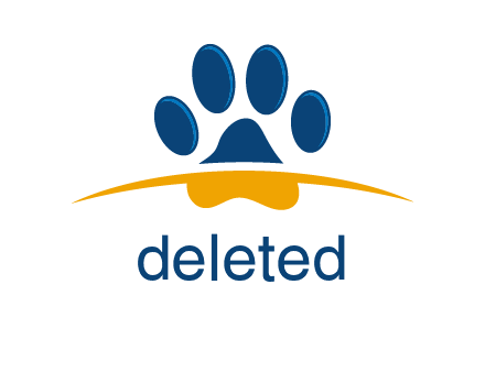 swoosh with dog paw logo icon
