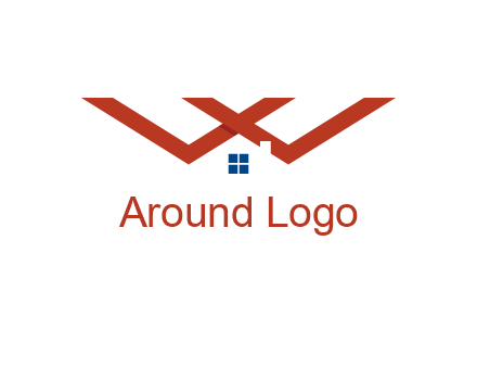 letter W  incorporated with house logo