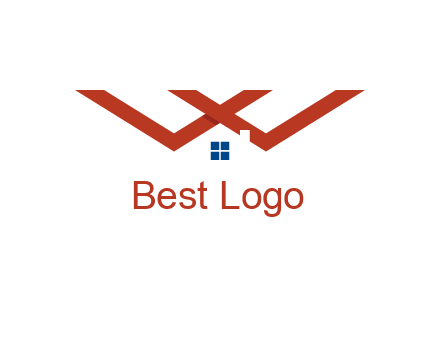 letter W  incorporated with house logo