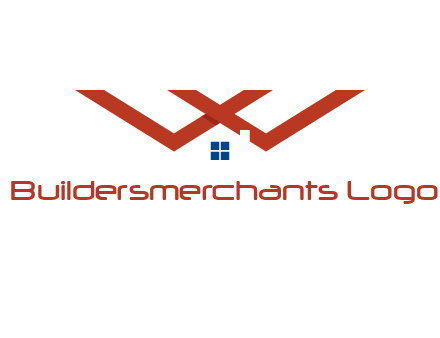 letter W  incorporated with house logo