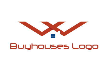 letter W  incorporated with house logo