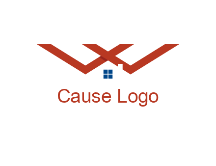 letter W  incorporated with house logo
