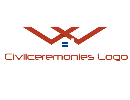 letter W  incorporated with house logo