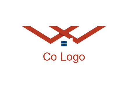letter W  incorporated with house logo