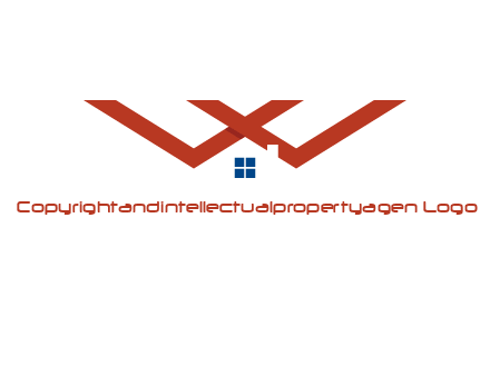 letter W  incorporated with house logo