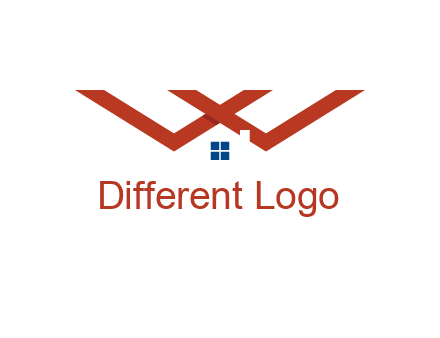 letter W  incorporated with house logo