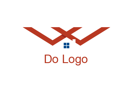 letter W  incorporated with house logo