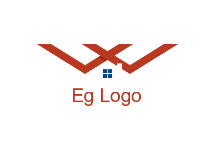 letter W  incorporated with house logo
