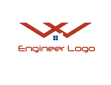 letter W  incorporated with house logo