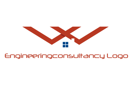 letter W  incorporated with house logo