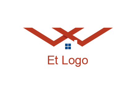 letter W  incorporated with house logo