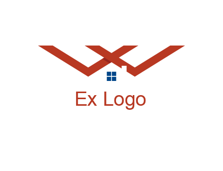 letter W  incorporated with house logo