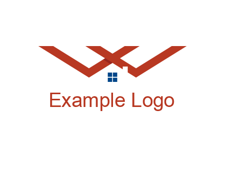 letter W  incorporated with house logo