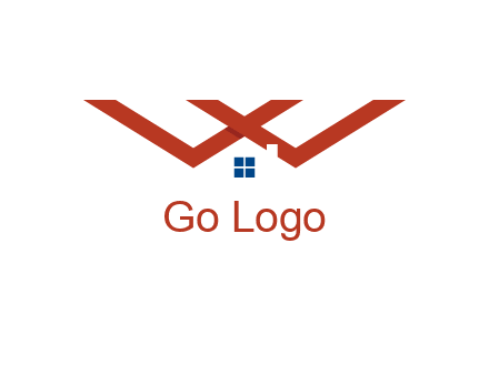 letter W  incorporated with house logo