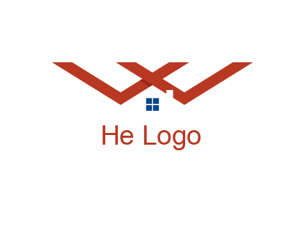 letter W  incorporated with house logo