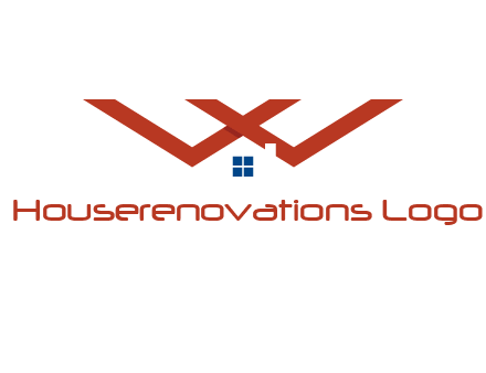 letter W  incorporated with house logo