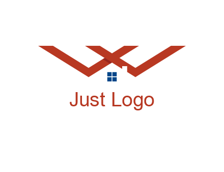 letter W  incorporated with house logo