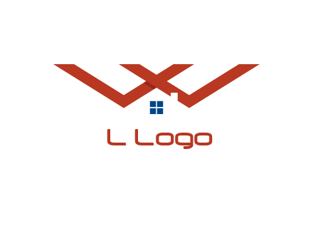 letter W  incorporated with house logo