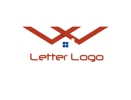 letter W  incorporated with house logo