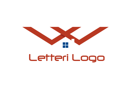 letter W  incorporated with house logo