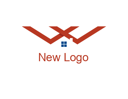 letter W  incorporated with house logo