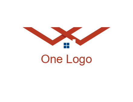 letter W  incorporated with house logo