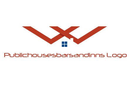 letter W  incorporated with house logo