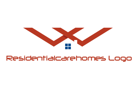 letter W  incorporated with house logo
