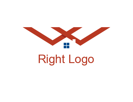 letter W  incorporated with house logo