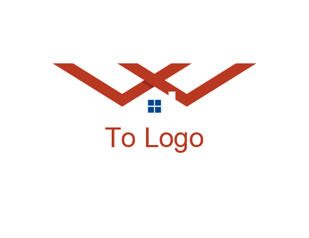 letter W  incorporated with house logo
