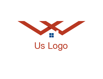 letter W  incorporated with house logo