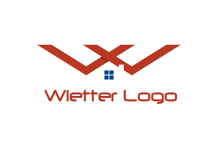 letter W  incorporated with house logo