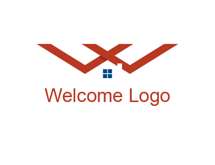 letter W  incorporated with house logo