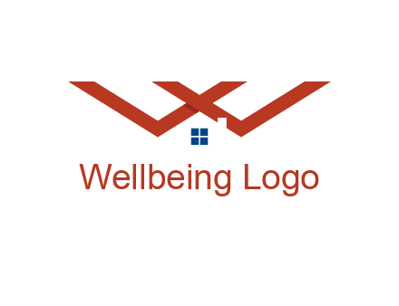 letter W  incorporated with house logo
