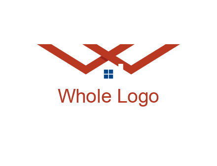 letter W  incorporated with house logo