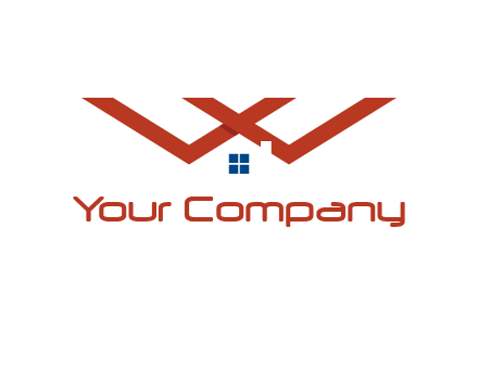 letter W  incorporated with house logo